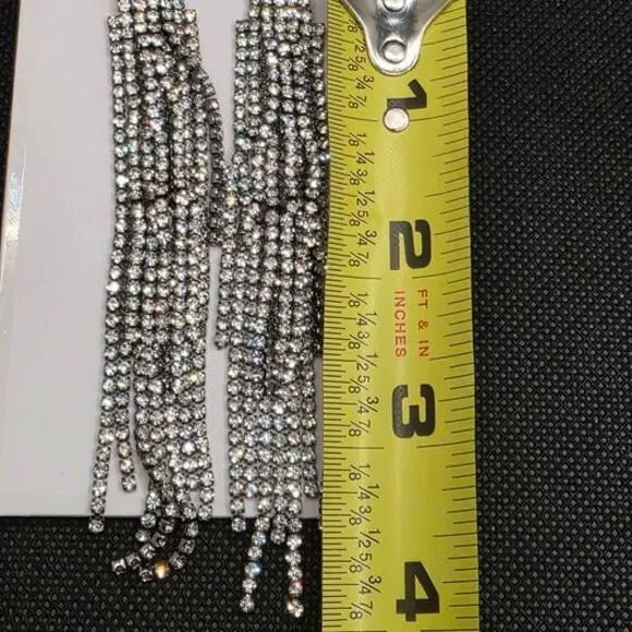 Gap Rhinestone Gunmetal Chandelier earrings - Picture 2 of 3